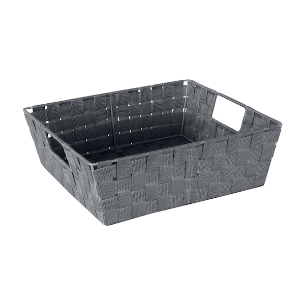 Simplify Shelf Storage Bin, Plastic, Grey, 13 in H, 15 in W, 13 in L 25093-GREY - main